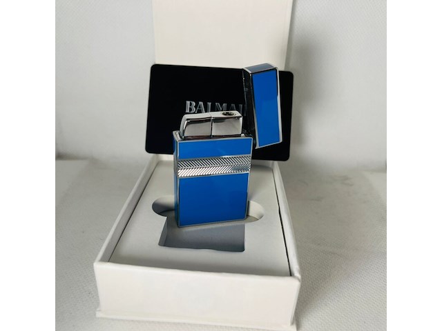Balmain paris aansteker - limited edition blue & silver - afbeelding 4 van  6