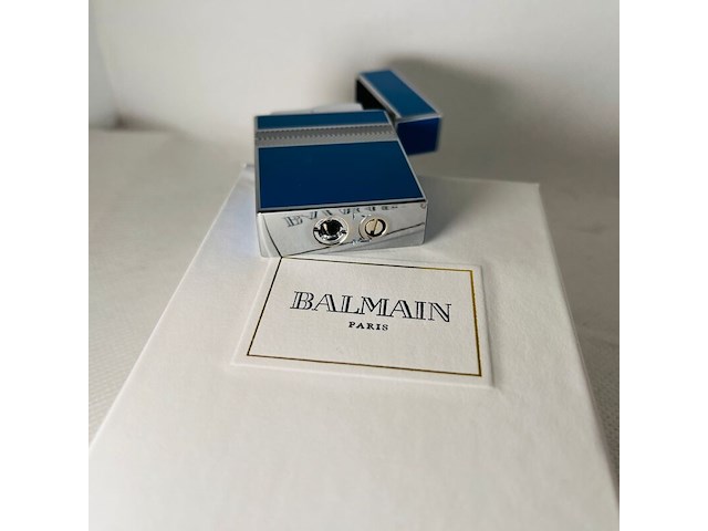 Balmain paris aansteker - limited edition blue & silver - afbeelding 4 van  6