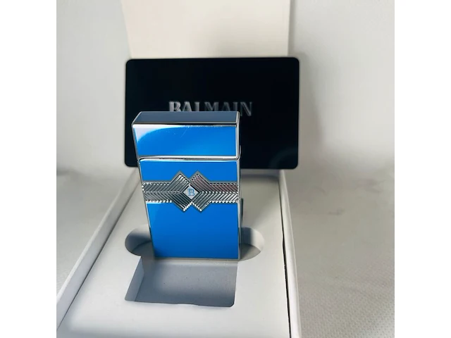Balmain paris aansteker - limited edition blue & silver - afbeelding 2 van  6