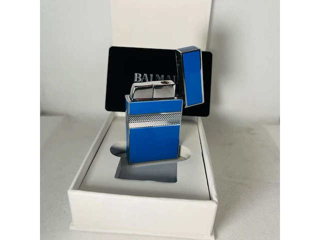 Balmain paris aansteker - limited edition blue & silver - afbeelding 3 van  6