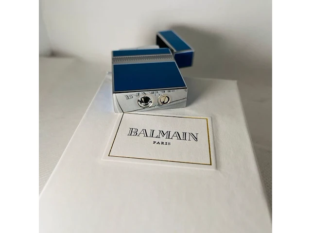 Balmain paris aansteker - limited edition blue & silver - afbeelding 5 van  6