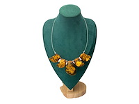 Baltisch amber collier met ''sun spangles'' - afbeelding 1 van  2