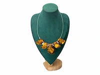 Baltisch amber collier met ''sun spangles''