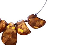 Baltisch amber statement collier met 'sun spangles' - afbeelding 3 van  4
