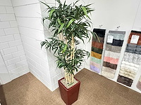Bamboe kunstplant in stenen pot (2x) - afbeelding 4 van  4