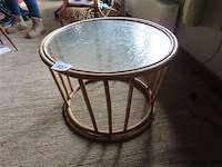 Bamboe tafel glazen blad - afbeelding 1 van  3