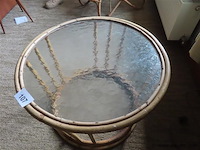 Bamboe tafel glazen blad - afbeelding 2 van  3