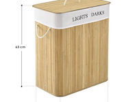 Bamboe wasmand curly 100l incl. deksel & waszak - afbeelding 6 van  6