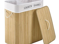 Bamboe wasmand curly 100l incl. deksel & waszak - afbeelding 3 van  6