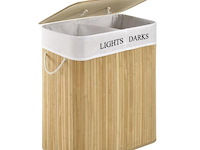 Bamboe wasmand curly 100l incl. deksel & waszak - afbeelding 4 van  6