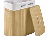 Bamboe wasmand curly 100l incl. deksel & waszak - afbeelding 3 van  6