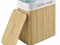 Bamboe wasmand curly 100l incl. deksel & waszak - afbeelding 5 van  6