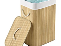 Bamboe wasmand curly 72l incl. deksel & waszak - afbeelding 5 van  6