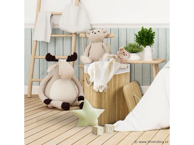 Bamboe wasmand curly 72l incl. deksel & waszak - afbeelding 2 van  6