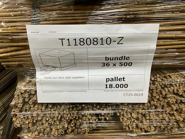 Bamboestok 120cm (48000x) - afbeelding 2 van  2