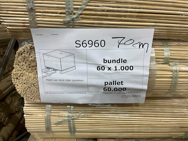 Bamboestok 70cm (126000x) - afbeelding 5 van  5