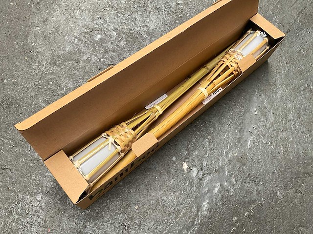 Bamboo - fakkels - naturel - moso - led zonne-energie - tuin bewatering (2x) - afbeelding 7 van  8