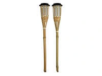 Bamboo - fakkels - naturel - moso - led zonne-energie - tuin bewatering (2x) - afbeelding 2 van  9
