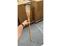 Bamboo - fakkels - naturel - moso - led zonne-energie - tuin verlichting (50x) - afbeelding 11 van  13