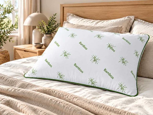 Bamboo hoofdkussen mf85gsm 50x70 cm (19x) - afbeelding 3 van  4