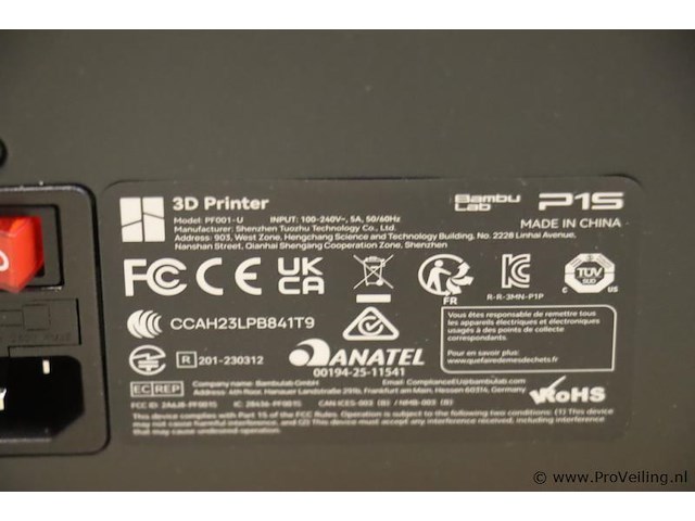 Bambu lab 3d-printer | model pf001-u - afbeelding 11 van  12