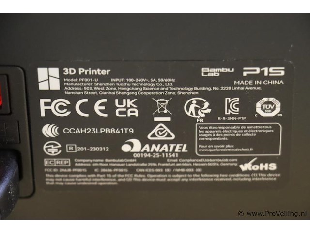 Bambu lab 3d-printer | model pf001-u - afbeelding 11 van  12