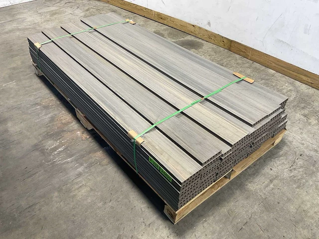 Bamdura composiet vlonderplank - grijs - 220x14,3x2,2 cm (74x) - afbeelding 1 van  8