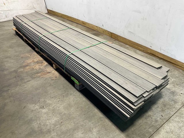Bamdura composiet vlonderplank - lichtgrijs - 400x14,3x2,2 cm (75x) - afbeelding 1 van  6