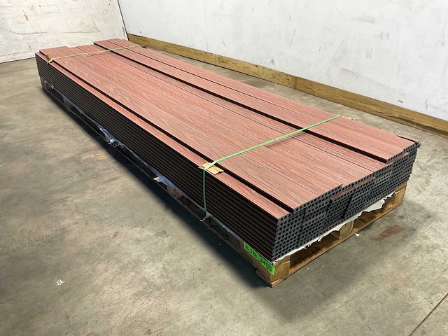 Bamdura composiet vlonderplank - zwart / rood - 360x14,3x2,2 cm (66x) - afbeelding 1 van  8