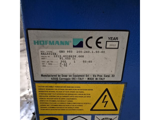 Bandenbalanceerapparaat, hofmann, geodyna 960, 2012 - afbeelding 2 van  11