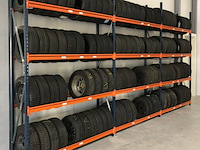 Bandenstelling ±5,7m lang, 0,5m diep mecalux, gedemonteerd - afbeelding 1 van  2