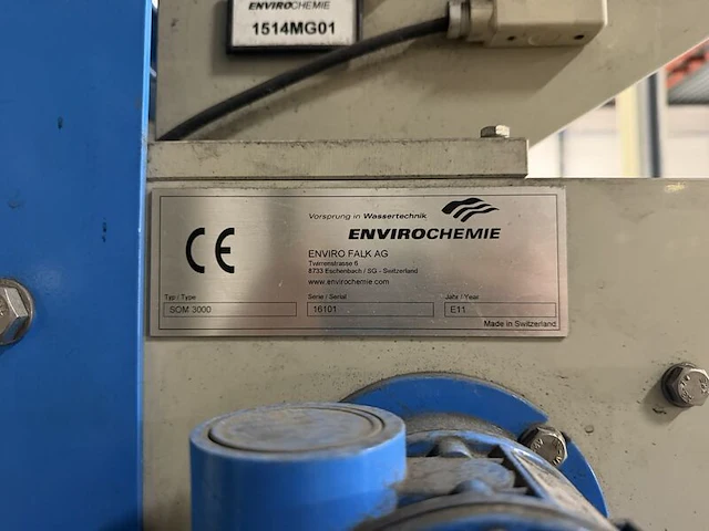 Bandfilterinstallatie, envirochemie, split-o-mat som 3000, blauw/grijs, 2011, waterbehandeling | industriële filterinstallatie - afbeelding 9 van  12