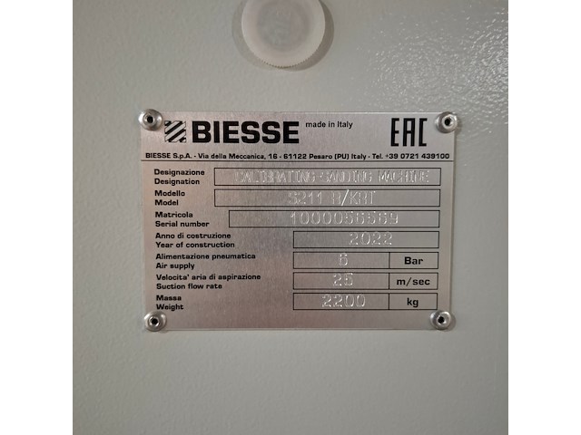 Bandschuurmachine biesse, s211 r/krt, bouwjaar 2022 - afbeelding 20 van  35