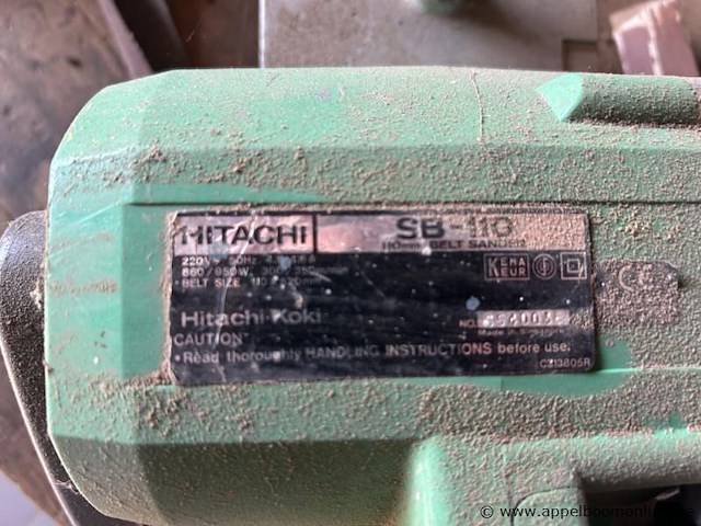Bandschuurmachine hitachi sb-110, 220v, serienummer 540038, bandmaat 100 x 610 mm, inclusief stofzak. - afbeelding 2 van  2