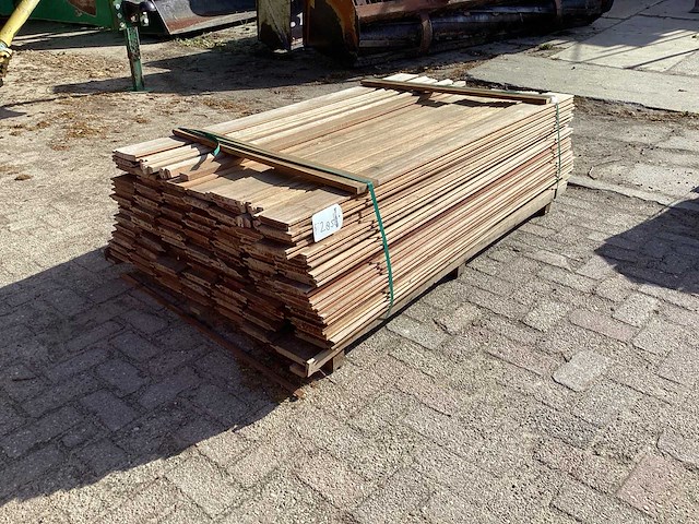 Bangkiria groef en veer hardhout 140x21x1800mm (105x) - afbeelding 1 van  3