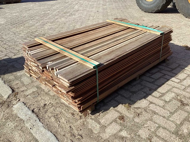 Bangkiria groef en veer hardhout 140x21x1800mm (105x) - afbeelding 3 van  3