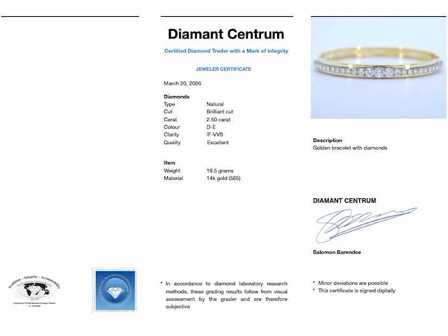 Bangle armband diamant 2.50 ct - afbeelding 8 van  8