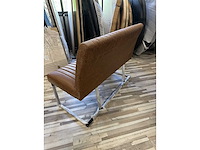 Bank 120 x100x55 stripe cognac leder - afbeelding 2 van  3