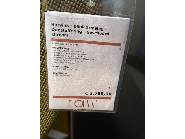 Bank harvink, armslag, geel/paars - afbeelding 2 van  7