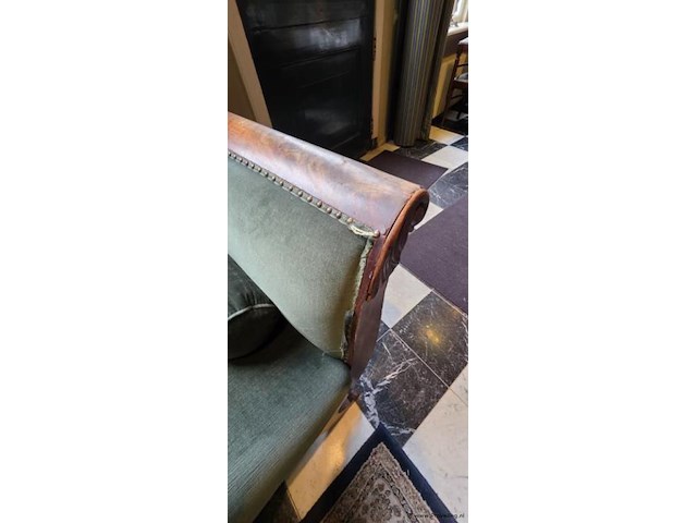 Bank incl. 2 rolkussens, antiek - afbeelding 2 van  3