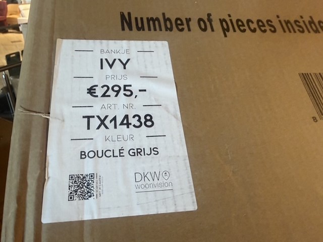 Bank, ivy, grijs - afbeelding 5 van  6