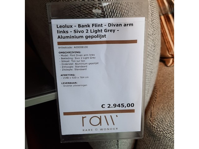 Bank leolux, flint, grijs - afbeelding 2 van  8