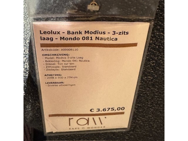 Bank leolux, modius, nautica, 3 zits - afbeelding 2 van  6