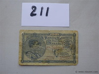 Bankbiljet belgië un franc 1920 - afbeelding 1 van  2