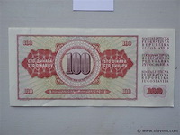 Bankbiljet joegoslavië 100 dinara - afbeelding 2 van  2