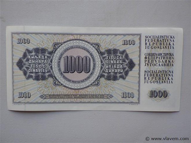 Bankbiljet joegoslavië 1000 dinara - afbeelding 2 van  2