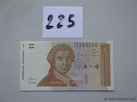 Bankbiljet kroatië 1 dinar - afbeelding 1 van  2