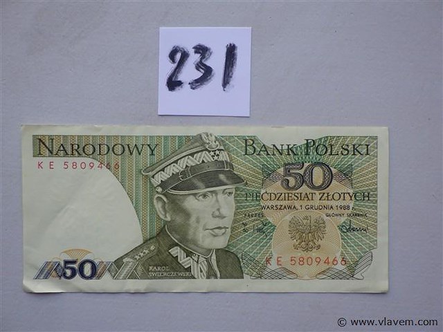Bankbiljet polen 50 zloty - afbeelding 1 van  2