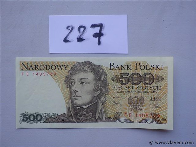 Bankbiljet polen 500 zloty - afbeelding 1 van  2
