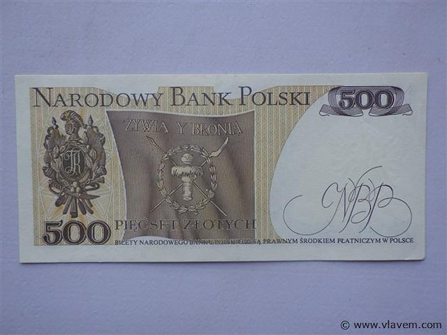 Bankbiljet polen 500 zloty - afbeelding 2 van  2